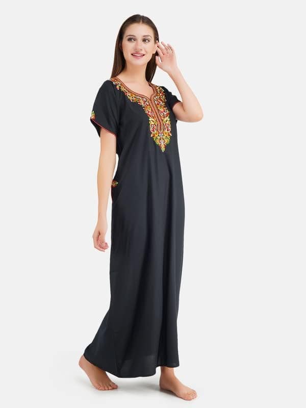 KOI SLEEPWEAR lizzybizzy Nightgown with Beautiful Multi Floral embrodery view 4