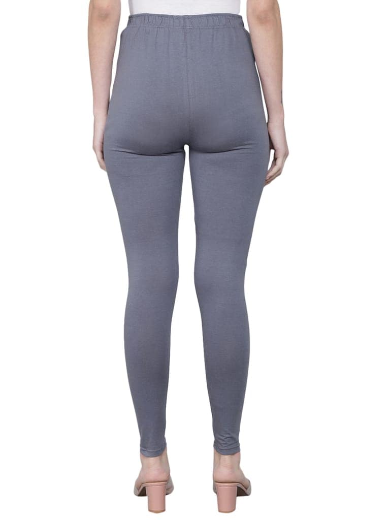 SOFT COLORS Women's Skinny Fit Ethnic Wear Ankle Length Leggings (Steel Grey)