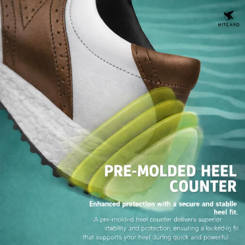 HITCARO Men Proffessional Leather Golf Shoes | Lace-Up | Phylon Sole |Waterproof | Comfortable | Breathable | Sports Shoes view 5