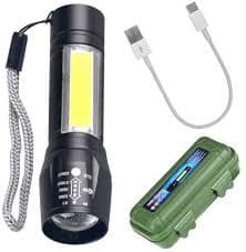 Portable COB LED Flashlight Torch with Protective Storage Case for Home, Outdoor and Emergency Use view 2