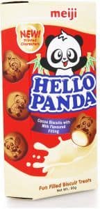 Meiji Hello Panda Cocoa Biscuits With Milk Flavoured Fillings, 50 gm