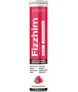 Ayuvya Fizzhim Fitness Tablets for Men, Increases Immunity & Strength, Helps in Reducing Weakness, Immunity Booster 15 No.s