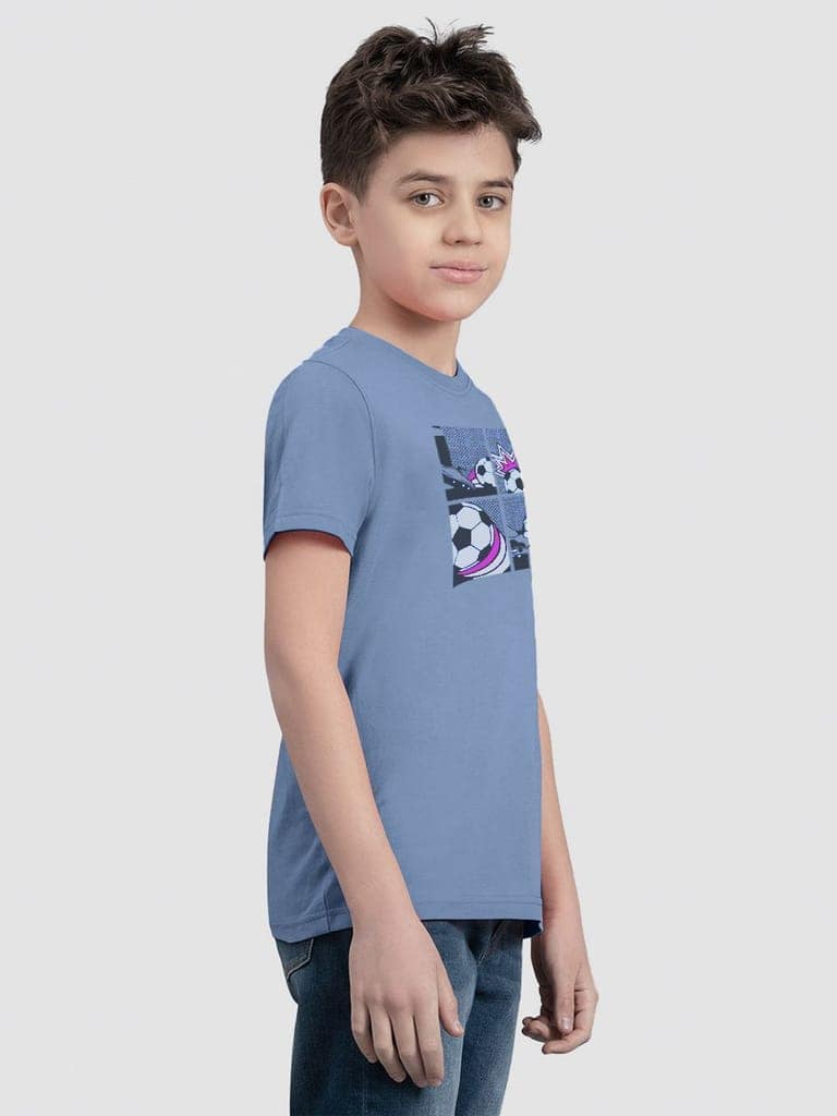 Teen Boys Light blue Graphic Print T-Shirt view 4
