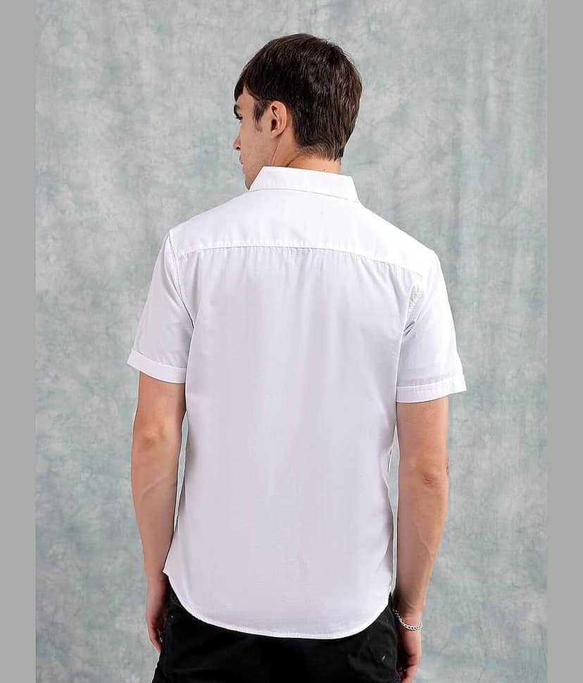 The Indian Garage Co Slim Fit Typography Printed Pure Cotton Casual Shirt view 5