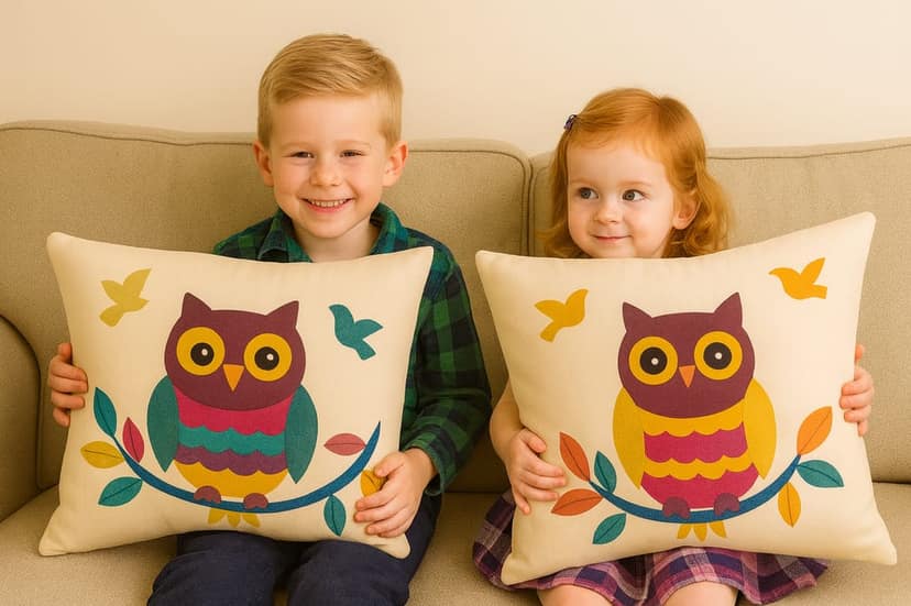 Whimsical Owl Decorative Pillow for Bedroom (Set of 4) view 2