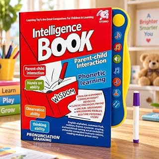 Intelligence Book Sound Book for Children, English Letters & Words Learning Book, Fun Educational Toys. Activities with Numbers, Shapes Learning Book for Toddlers