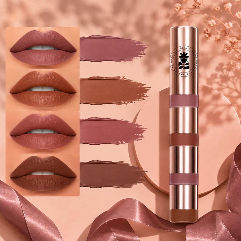 BOBI 4 in1 Lip Kiss Stacker Brown Beauty Liquid Lipstick-8ml view 2