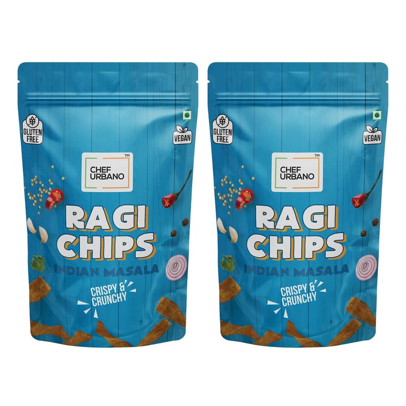 Chef Urbano Combo Chips Ragi Indian Masala Pouch 85 Gms Pack Of 2 view 2