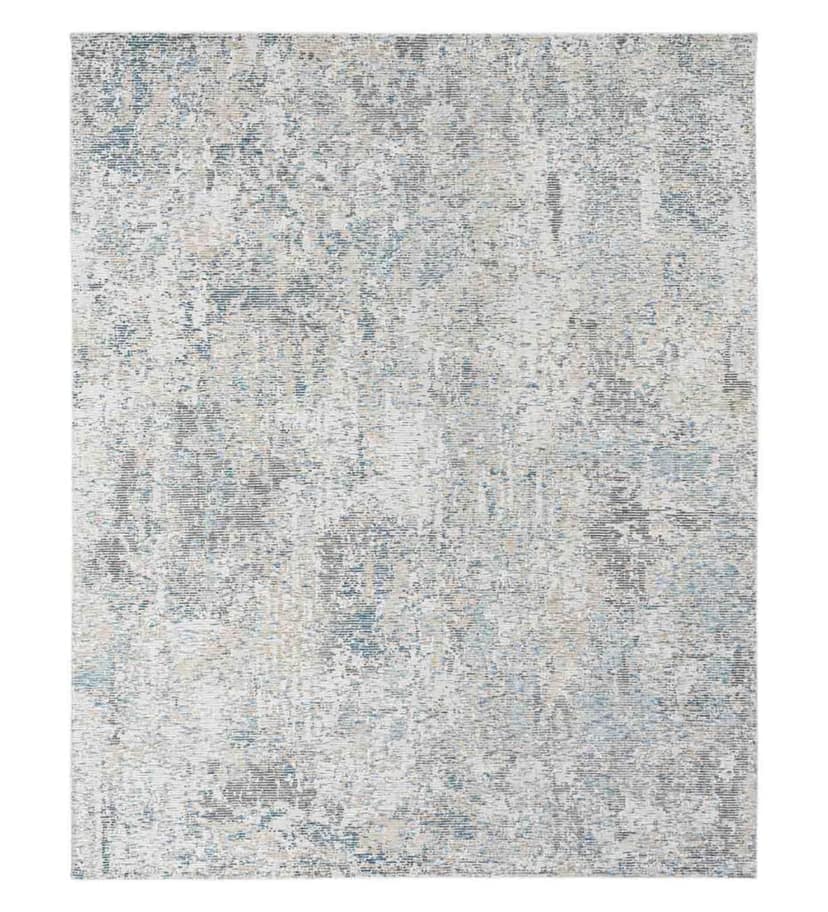 Neu Looms Handmade Viscose Wool Anti-Skid Rug for Bedroom, Living Room, Nursery, Dorm, Playroom & Reading Area (Size 6x9 Feet, Blue-Beige)