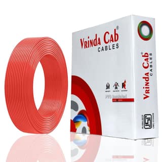 VRINDACab 1.5mm Red House Wire | 90 Meter | FR PVC Insulated CCA Copper Electrical Wire for Home, Office & Industrial Use | High Conductivity | Flame Retardant | Long-Lasting