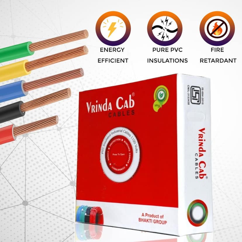 VRINDACab 1.5mm Red House Wire | 90 Meter | FR PVC Insulated CCA Copper Electrical Wire for Home, Office & Industrial Use | High Conductivity | Flame Retardant | Long-Lasting view 2