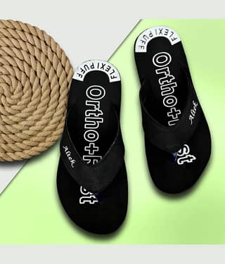 Chappal Wala Black Men's Thong Flip Flop