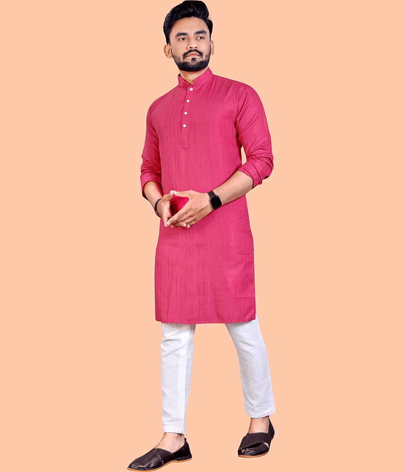 YUG ART - Olive Green Cotton Regular Fit Men's Kurta Pyjama Set ( Pack of 1 )