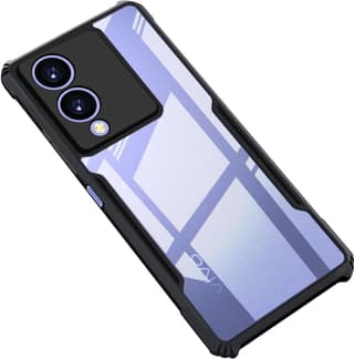 PLUGTECH Slim Shockproof Case | Matte Black Soft | Drop Protection | Precise Cutouts | Premium Mobile Cover for Vivo Y17S