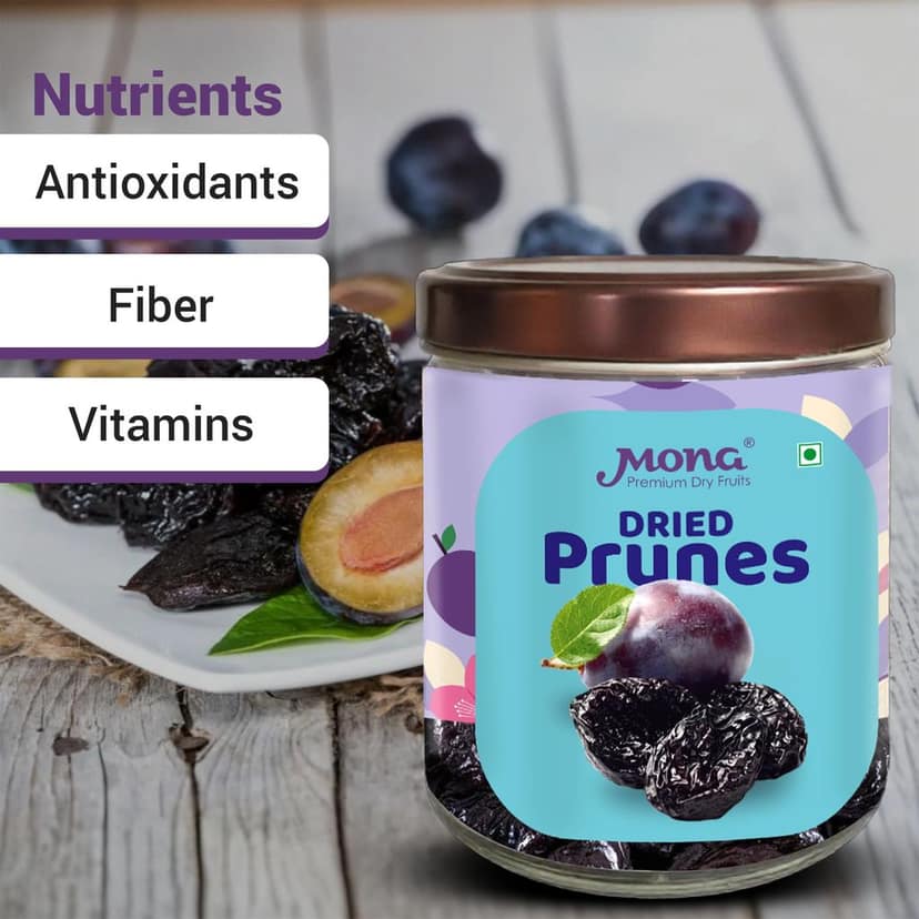 Mona Premium Dried Prunes - Natural, Sweet & Fiber-Rich Dry Fruit view 3