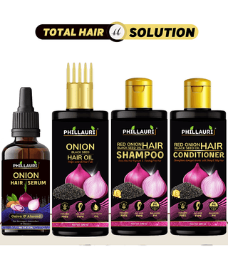 Red Onion Anti Hair Loss & Hair Growth Hair Oil (100ml) + Shampoo (100ml) + Hair Conditioner (100ml) + Hair Serum (30ml)