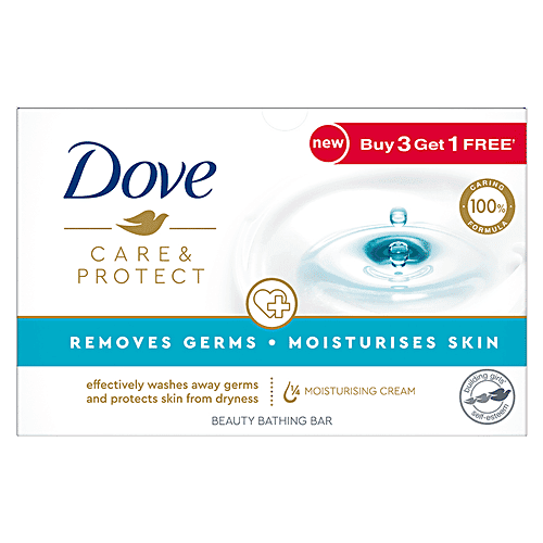 Dove Cream Beauty Bathing Bar, Has 1/4th Moisturizing Cream, 100 g (Buy 3 & Get 1 Free)