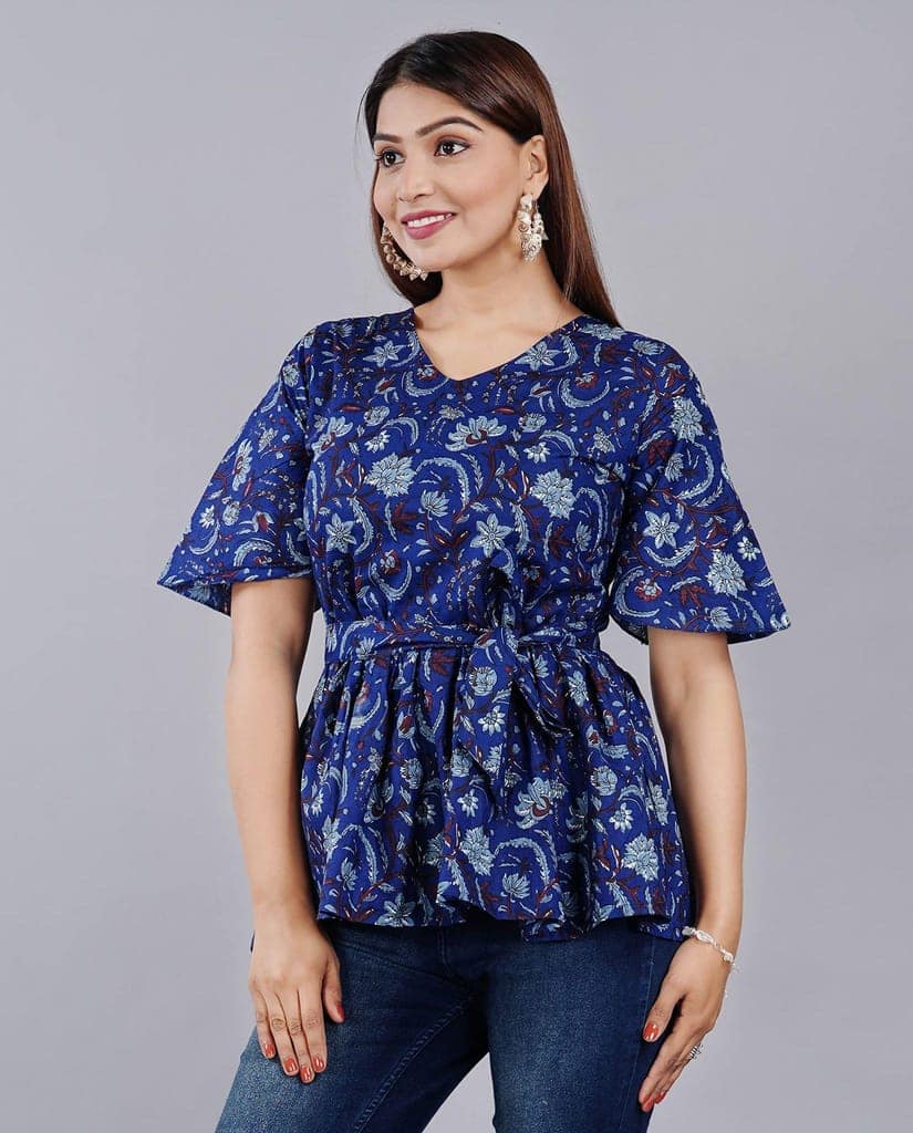 MANMAYEE Tunic & Tops Women Cotton Printed Tops | Short Tops view 4