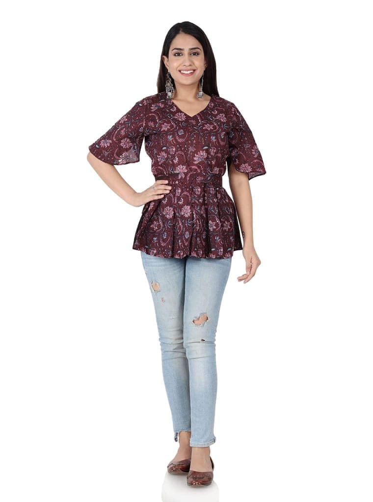 MANMAYEE Tunic & Tops Women Cotton Printed Tops | Short Tops view 9