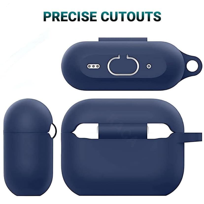 LIRAMARK Silicone Soft Case Cover with Buckle for Airpods Pro 2 Case (2023/2022), AirPods Pro 2nd Generation Cover (Midnight Blue) view 6