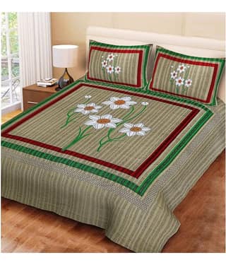 Bombay Spreads Cotton Double Bedsheet with 2 Pillow Covers ( 240 cm x 215 cm )