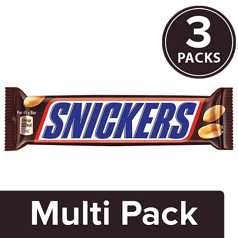 Snickers Peanut Filled Chocolate Bar, 3x45 g Multipack