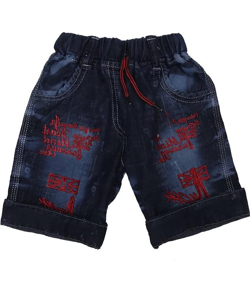 Zadmus Pack of 1 Denim Shorts For Baby Boys ( Blue )