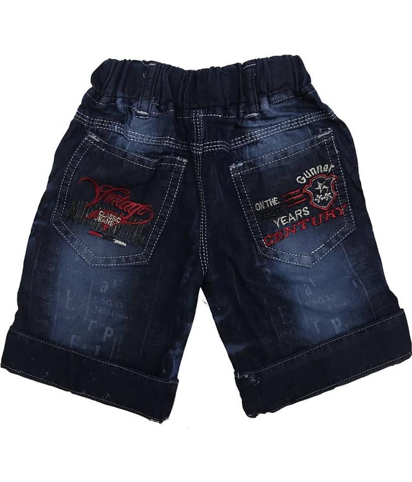 Zadmus Pack of 1 Denim Shorts For Baby Boys ( Blue ) view 2