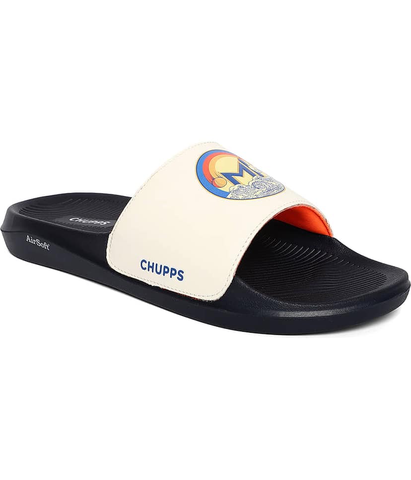 CHUPPS White Men's Slide Flip Flop view 2