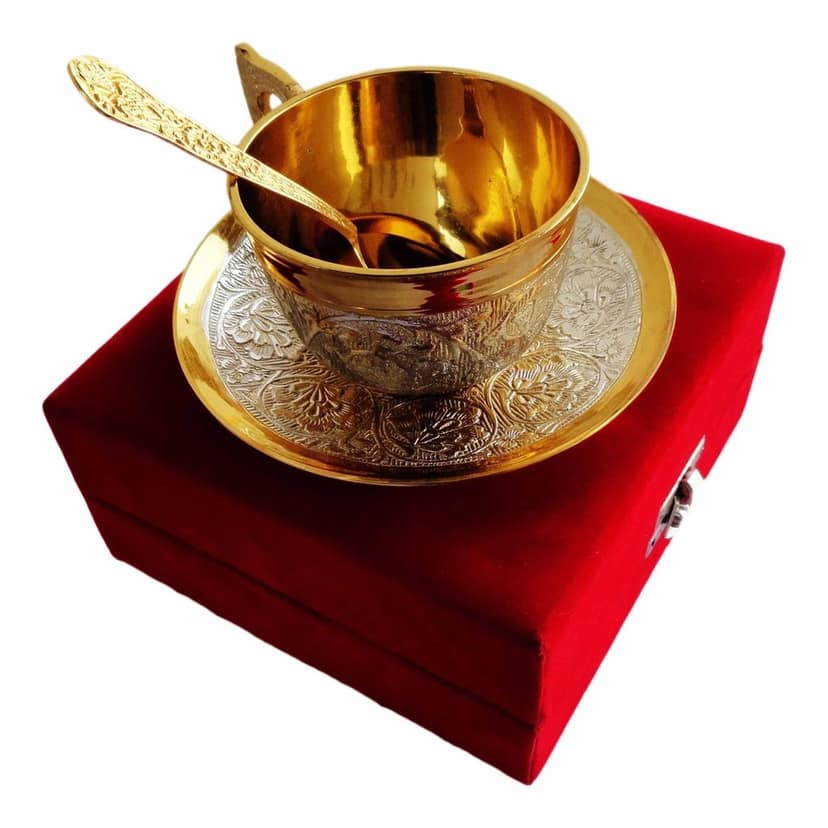Decorative Tea Cup Sorcer With Sppon (BMAS146) view 3