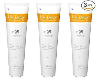 Brinton Healthcare UvDoux Face & Body Sunscreen gel with SPF 50 PA+++ in Matte Finish and Oil Free Formula| Water Resistant Sunscreen| Protection against UVA/UVB Rays75 gm x Pack of 3