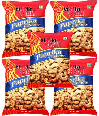 8AM MASALA CASHEWS Paprika 75g Pack of 5