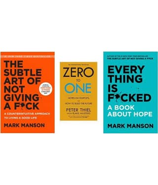 The Subtle Art of Not Giving A F*ck + Everything is F*cked + Zero to One (set of 3 books)