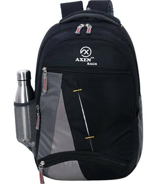 AXEN BAGS - Black Polyester Backpack ( 30 Ltrs )