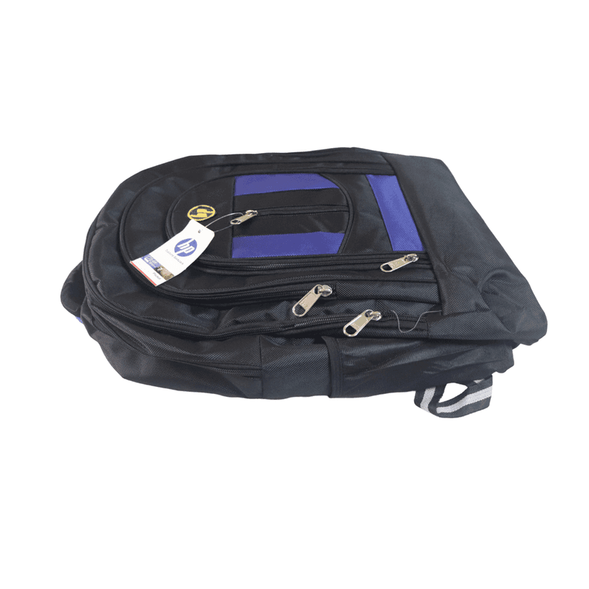 Black and Blue Polyester Casual Backpack for Men and Women view 3
