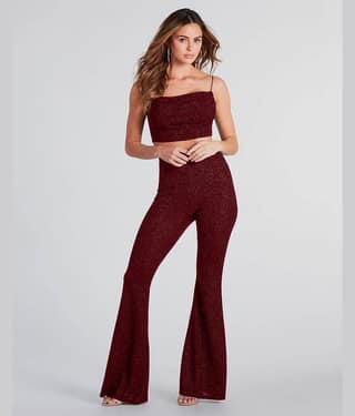 Addyvero Women Embellished Top With Trousers Co-Ord Set ( Black )