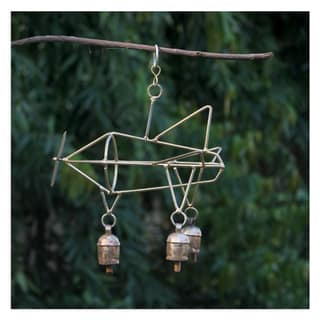 Handmade Helicopter Design Copper Bell Hanging by Garvi Gurjari
