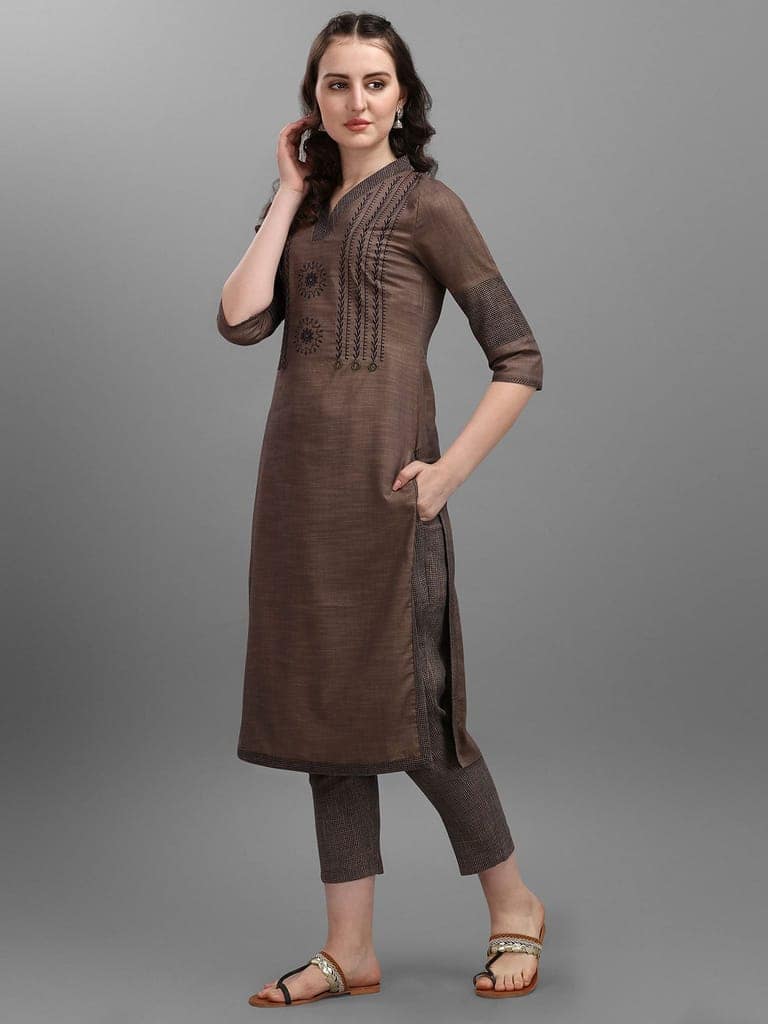SHOPPING QUEEN Women's Viscose Kurta and Pant Set view 3