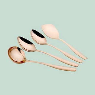 "Athens" Rose Gold-Stainless Steel Serving Spoon (Set of 4pcs)