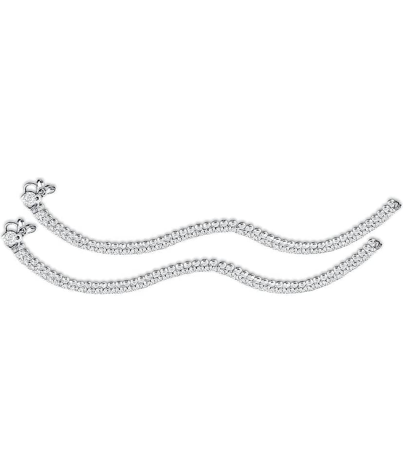 HEER COLLECTION - Silver Anklets ( Pack of 2 ) view 2