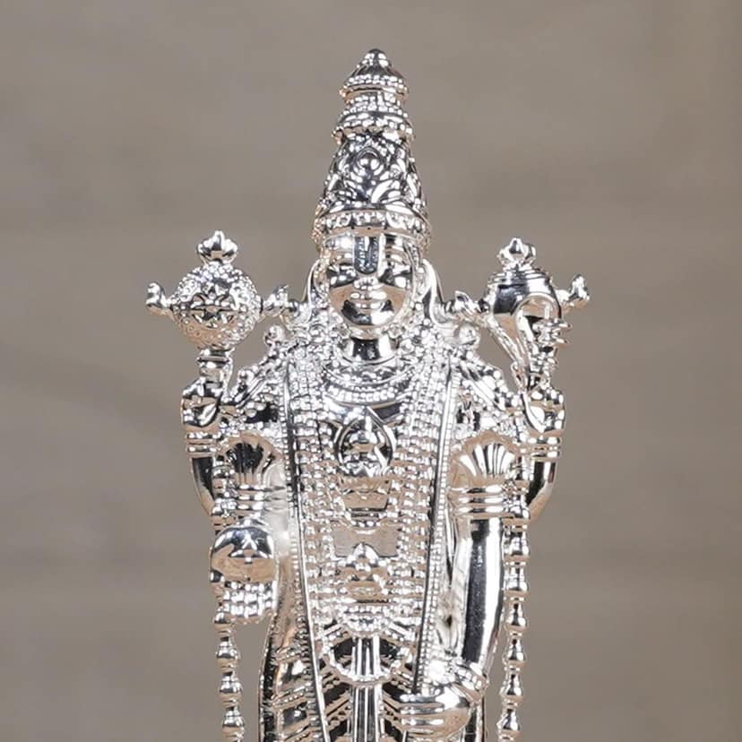Artarium Venkteshwara Idol Venkteshwara Ji Murti (10.3 Inch | Silver Plated) Venkteshwara Silver Plated Lord Venkteshwara for Car Dashboard Home Decor Puja Room Decorative Showpiece Gift Item view 2