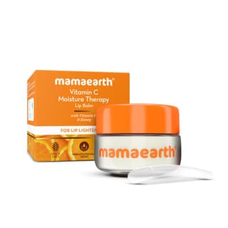Mamaearth Vitamin C Moisture Therapy Lip Balm Spf 50 Dry & Chapped Lips 15 G|Heals, Brightens, Protects|Glossy Finish|Coconut Oil, Shea Butter, Ceramides, Kojic Acid100% Free Of Petroleum Jelly,White Mamaearth Vitamin C Moisture Therapy Lip Balm Spf 50 D
