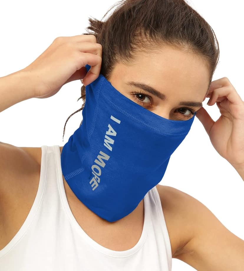 FREECULTR Unisex Bamboo Bandana, Anti Microbial Super Soft & Comfort Fit, Breathable Multipurpose Headband, Face Mask for Dust Protection and Sun - Size Printed Pack of 2-Cuban Peach, Pilot Blue view 3