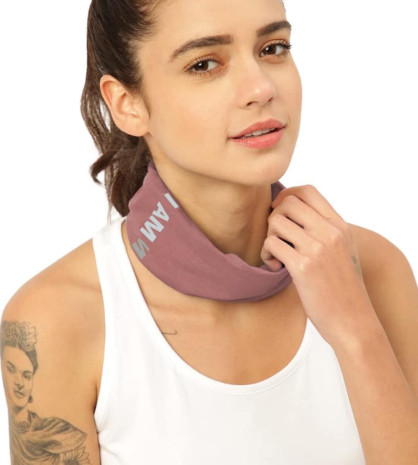 FREECULTR Unisex Bamboo Bandana, Anti Microbial Super Soft & Comfort Fit, Breathable Multipurpose Headband, Face Mask for Dust Protection and Sun - Size Printed Pack of 2-Cuban Peach, Pilot Blue view 4