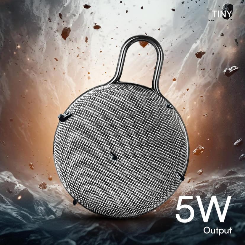 HAPIPOLA BLUETOOTH SPEAKER TINY Immersive Audio | Good Bass | Light Weight 5 hours Playback | Playback Control Hands-free calls | Micro Interface view 6