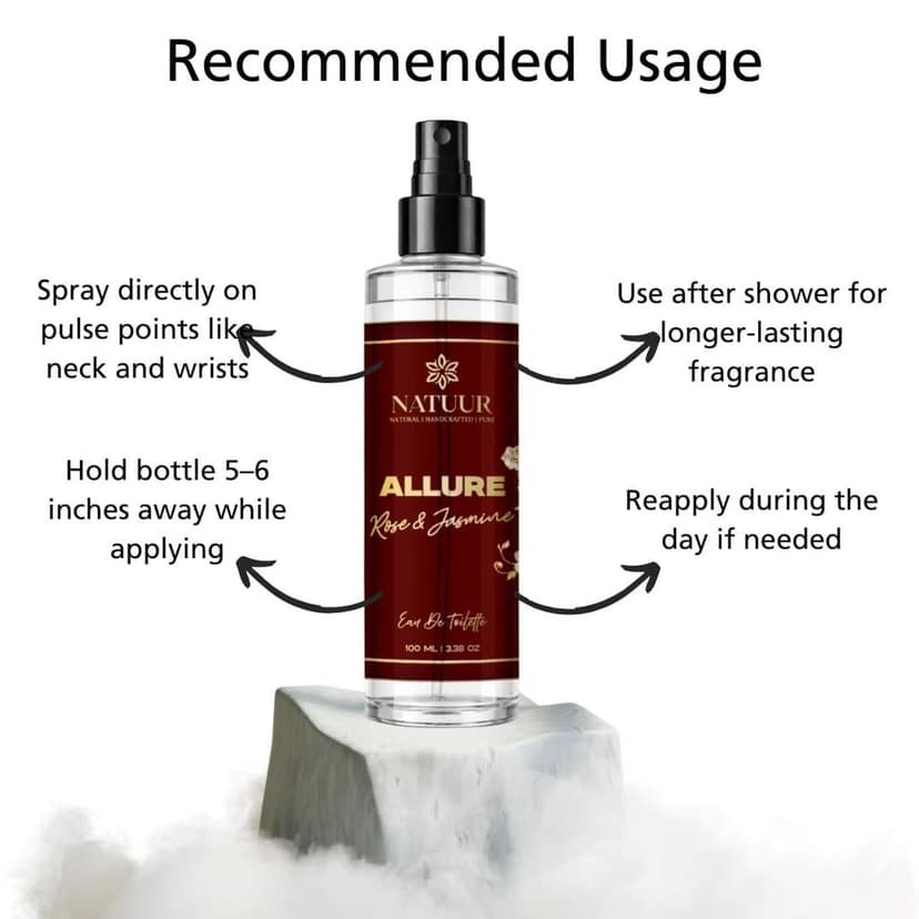 ALLURE | Rose | Jasmine | Neroli | Premium Eau De Toilette | Elegant | Romantic | Floral view 4