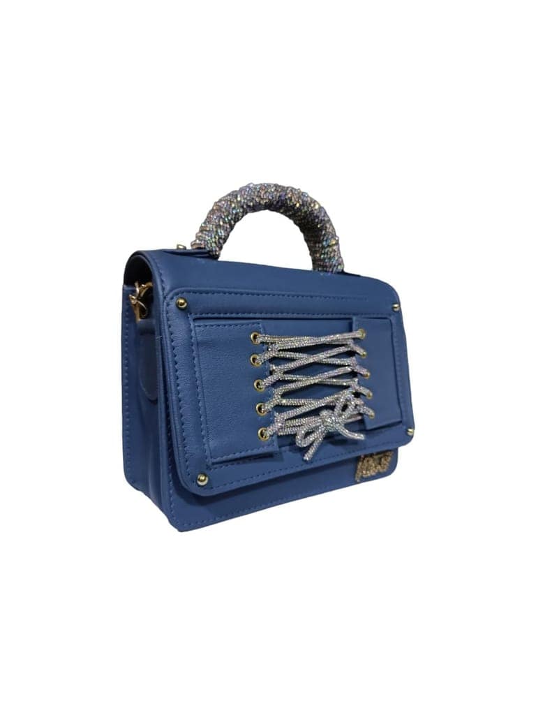 Vdesi Blue Rhinestone Tie-Up Bag view 2