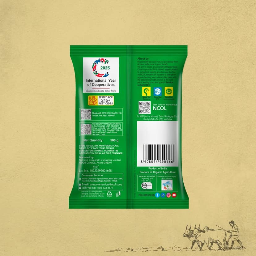 Bharat Organics Unpolished Urad Gota White - 500g view 2