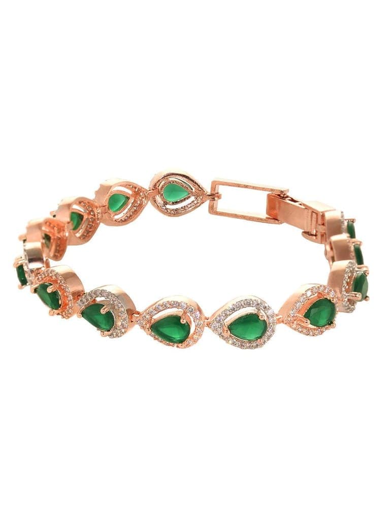 Rose Gold Plated Blue AD Studded Wraparound Tennis Bracelet view 2