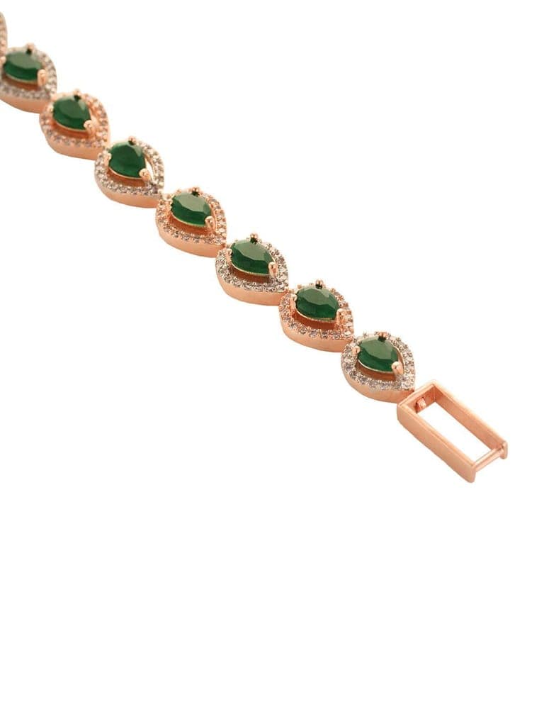 Rose Gold Plated Blue AD Studded Wraparound Tennis Bracelet view 5